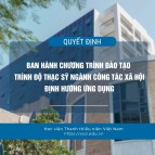 Ban hành Chương trình đào tạo trình độ thạc sĩ ngành Công tác xã hội định hướng ứng dụng